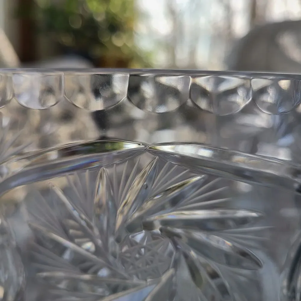 Crystal Clear Monica Pinwheel Elegant Cut Lead Crystal Bowl 8